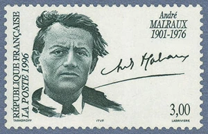 André Malraux on a French postage stamp